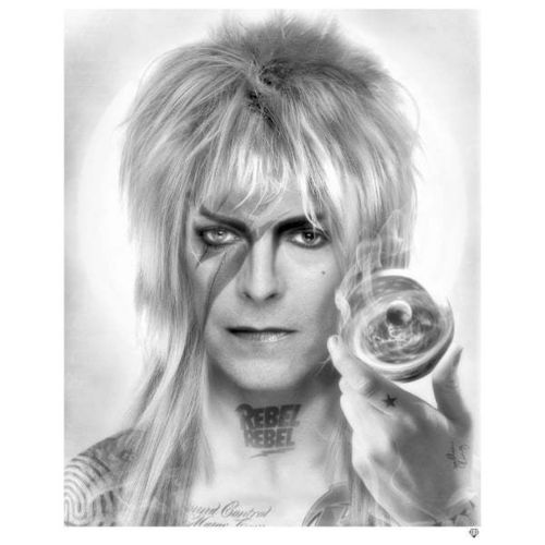 The Goblin King mounted art print black and white edition-no 40/75