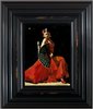 Study for Celina with Abanico IV Framed Art Print by Fabian Perez