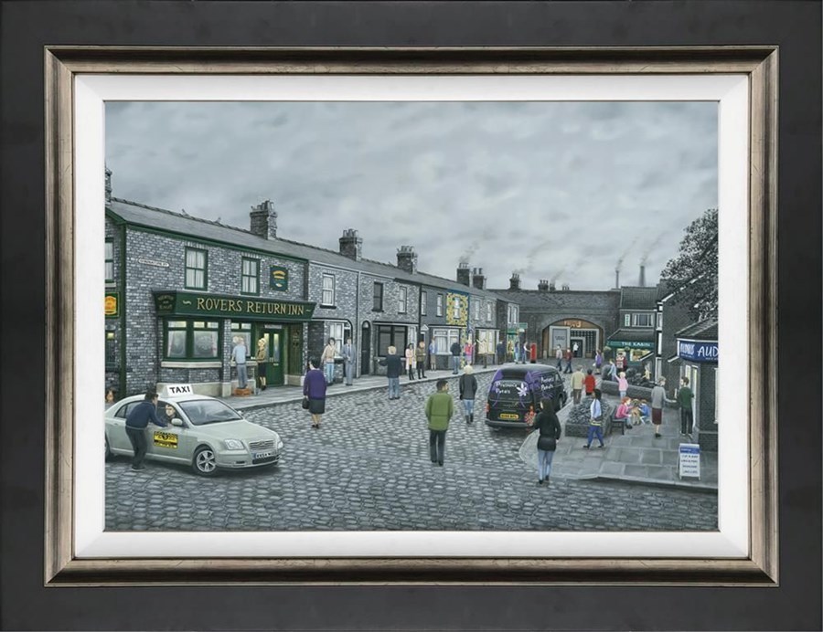 On The Cobbles by Leigh Lambert Framed Canvas