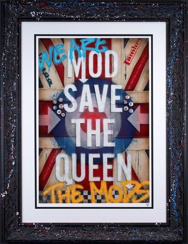 Mod Save The Queen - Flag JJ Adams Framed