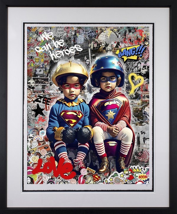 "We Can Be Heroes" by "Zee" Framed Edition