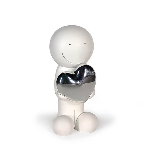 One Love (White & Silver) by Doug Hyde Sculpture